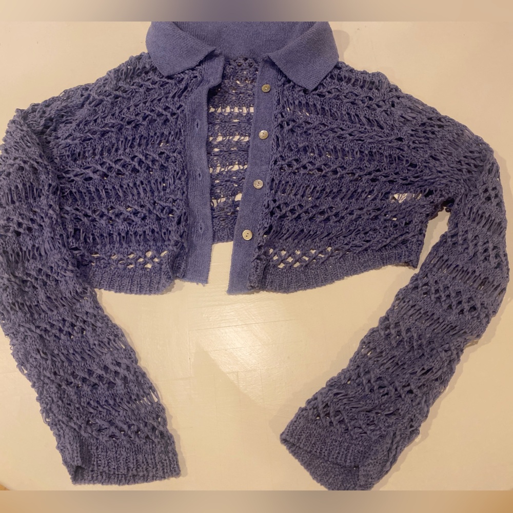 Purple Knit Cardigan